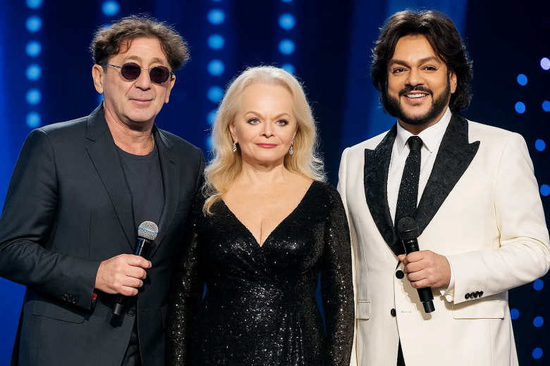 Григорий Лепс, Лариса Долина и Филипп Киркоров в представлении ИИ